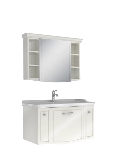 Arte+ Bathroom Cabinet Set Glossy White Chrome Handle 100cm