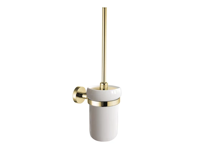D100 Porcalain Toilet Brush Holder Gold