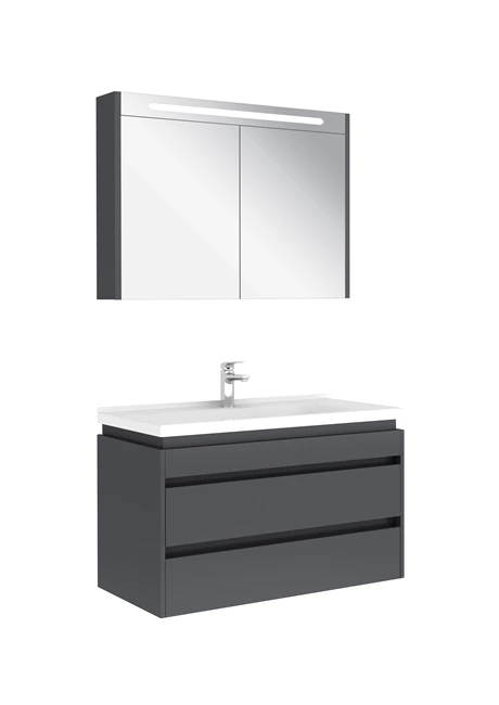 Idea 2.0 Two Drawers Set Glossy Anthracite 100 Cm