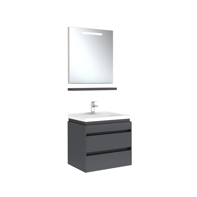 Idea 2.0 Two Drawers Set Glossy Anthracite 65 Cm