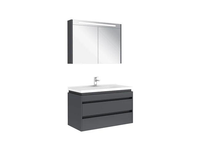 Idea 2.0 Two Drawers Set Glossy Anthracite 100 Cm