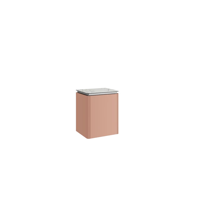 Lotus Side Cabinet Matte Peach (Palissandro Ksfx Top Tray) 45 Cm