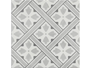 Ornament Mat Gri Geometrik Sırlı Granit 33x33