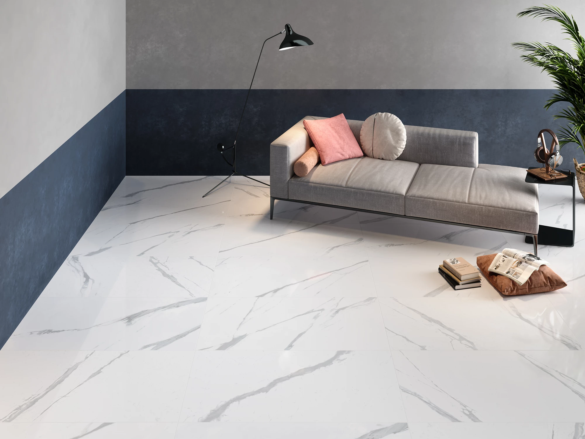 Royal Marbles Polished White İnvisible Marble Porcelain Tile 60x120