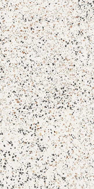 Terrazzo Parlak Beyaz Multicolor Porselen Karo 60x120
