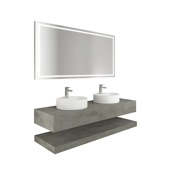 Uniq K2 Countertop Double Basin Uptown Dark 160 Cm