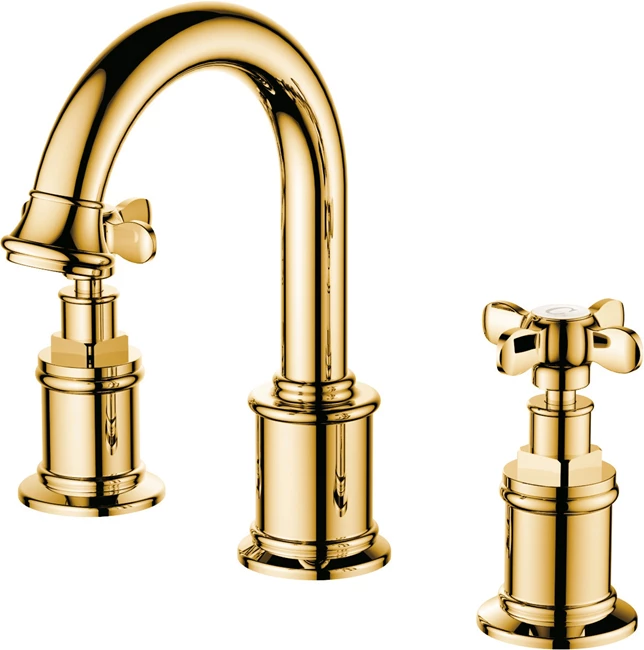 Victorian Basin Mixer Gold (For Basins With 3 Tap Holes)