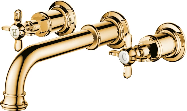 Victorian Built-In Basin Mixer Gold
