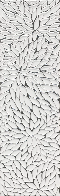 Wabi Mat Beyaz Shiro Flower Platin Dekor 33x110