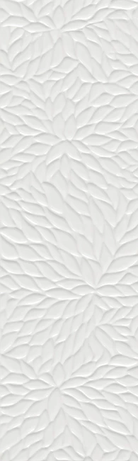 Wabi Parlak Beyaz Shiro Flower Dekor 33x110